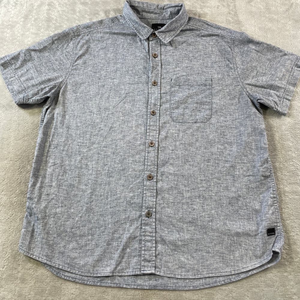 Sitka Gear Ambary Shirt Mens XL Blue Heather Button Pocket Casual Outdoor